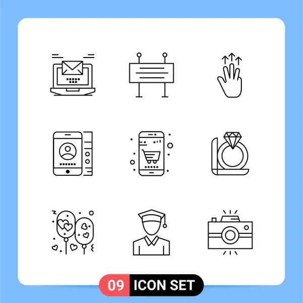 Conjunto Iconos Creativos Universales Ilustración Vectorial — Vector de stock