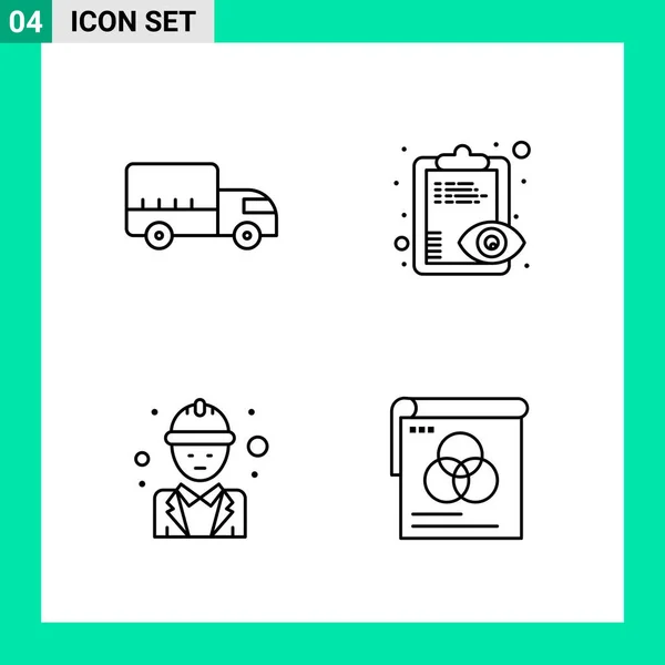 Conjunto Iconos Creativos Universales Simplemente Vector Ilustraciones Para Aplicaciones Web — Archivo Imágenes Vectoriales