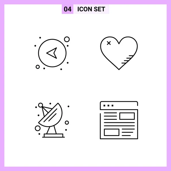 Conjunto Iconos Creativos Universales Simplemente Vector Ilustraciones Para Aplicaciones Web — Archivo Imágenes Vectoriales