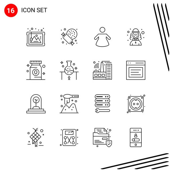 Set Universele Creatieve Iconen Vectorillustratie — Stockvector