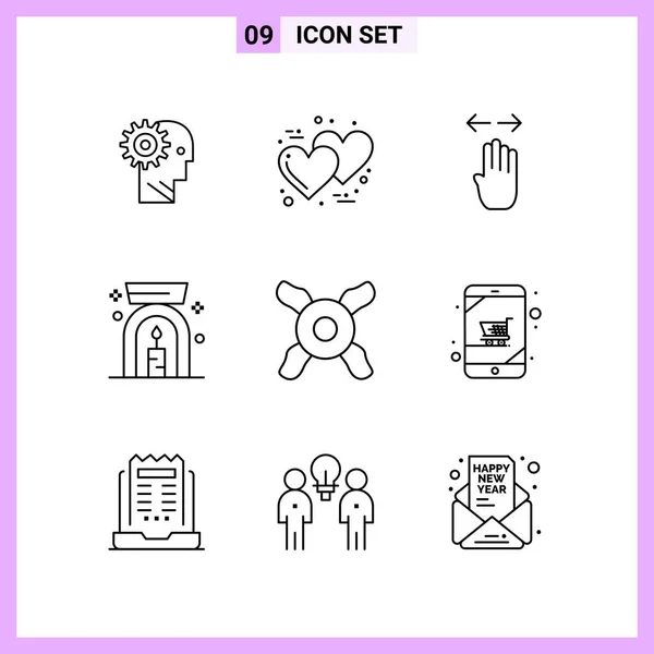 Conjunto Iconos Creativos Universales Simplemente Vector Ilustraciones Para Aplicaciones Web — Archivo Imágenes Vectoriales