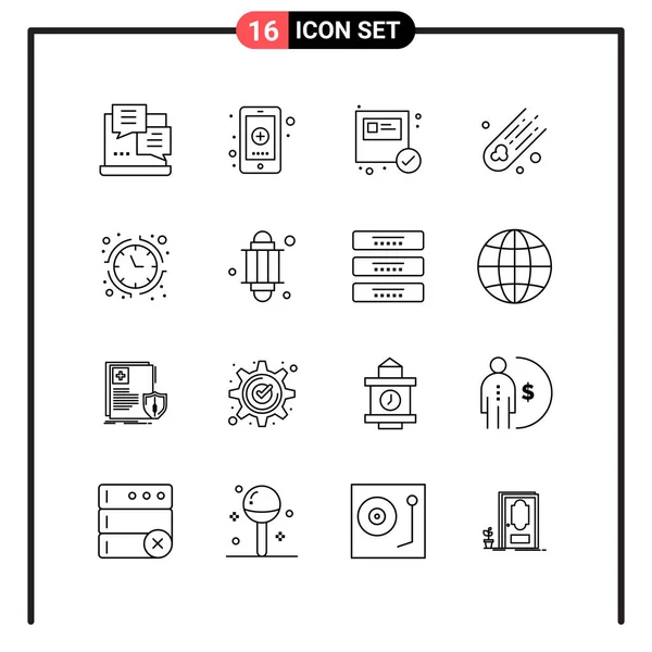 Conjunto Iconos Creativos Universales Simplemente Vector Ilustraciones Para Aplicaciones Web — Vector de stock