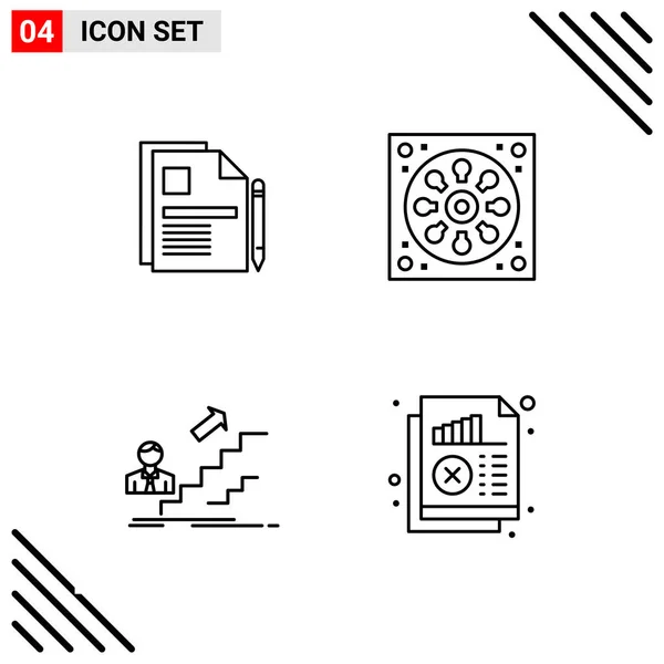 Conjunto Iconos Creativos Universales Simplemente Vector Ilustraciones Para Aplicaciones Web — Vector de stock