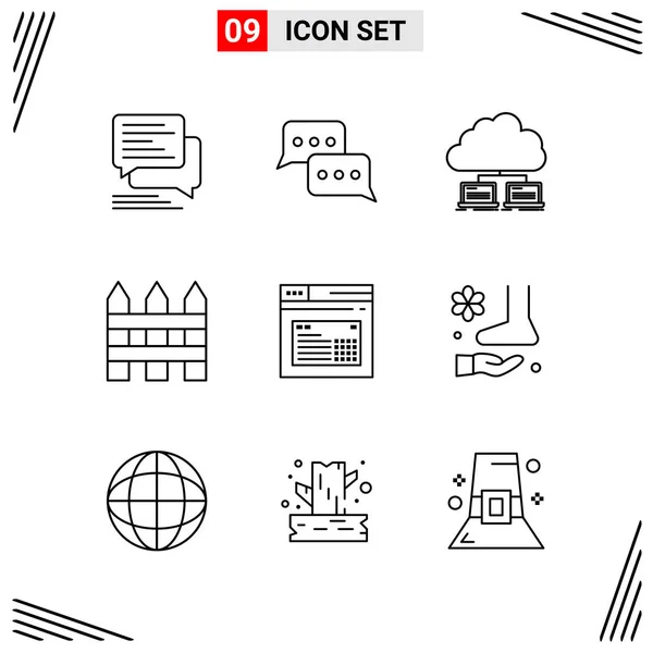 Conjunto Iconos Creativos Universales Simplemente Vector Ilustraciones Para Aplicaciones Web — Vector de stock