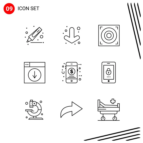 Conjunto Iconos Creativos Universales Simplemente Vector Ilustraciones Para Aplicaciones Web — Vector de stock