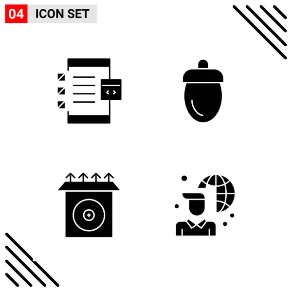 Conjunto Iconos Creativos Universales Simplemente Vector Ilustraciones Para Aplicaciones Web — Archivo Imágenes Vectoriales