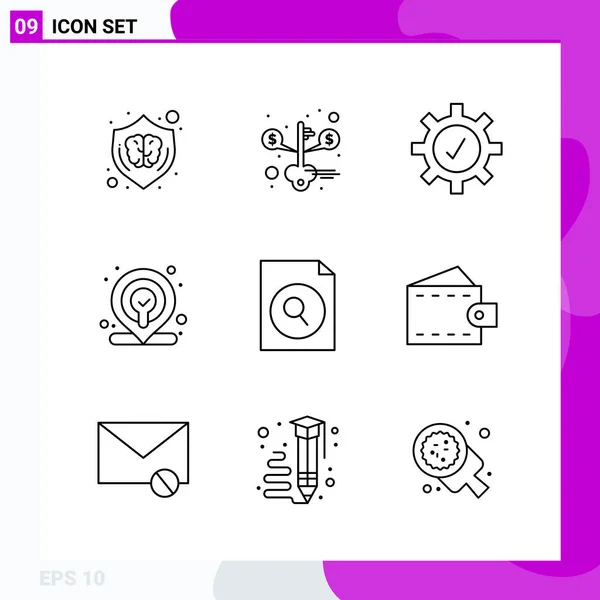 Conjunto Iconos Creativos Universales Simplemente Vector Ilustraciones Para Aplicaciones Web — Archivo Imágenes Vectoriales