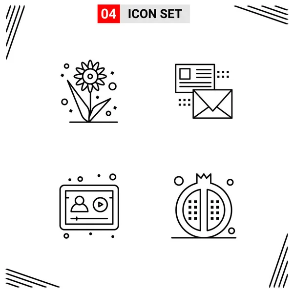 Conjunto Iconos Creativos Universales Simplemente Vector Ilustraciones Para Aplicaciones Web — Archivo Imágenes Vectoriales