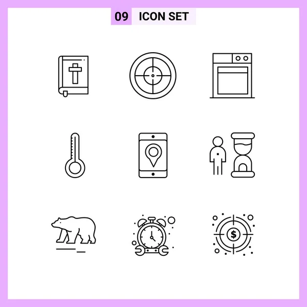 Conjunto Iconos Creativos Universales Simplemente Vector Ilustraciones Para Aplicaciones Web — Vector de stock