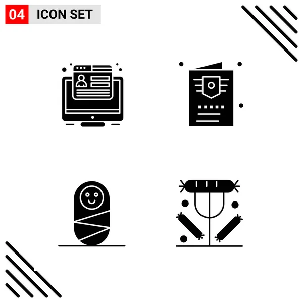 Conjunto Iconos Creativos Universales Simplemente Vector Ilustraciones Para Aplicaciones Web — Archivo Imágenes Vectoriales