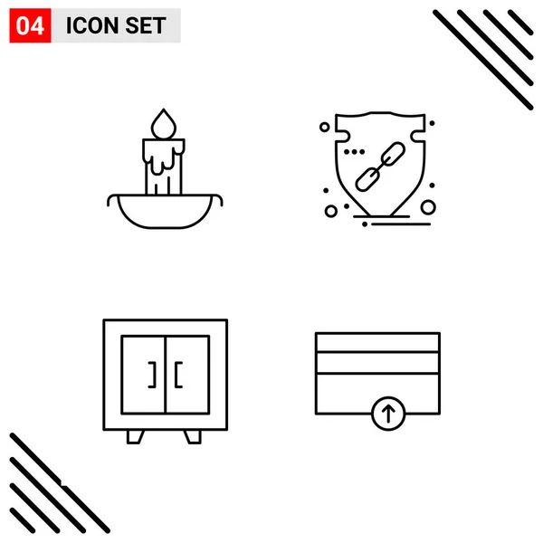 Conjunto Iconos Creativos Universales Simplemente Vector Ilustraciones Para Aplicaciones Web — Archivo Imágenes Vectoriales