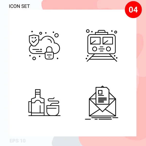 Conjunto Iconos Creativos Universales Simplemente Vector Ilustraciones Para Aplicaciones Web — Vector de stock