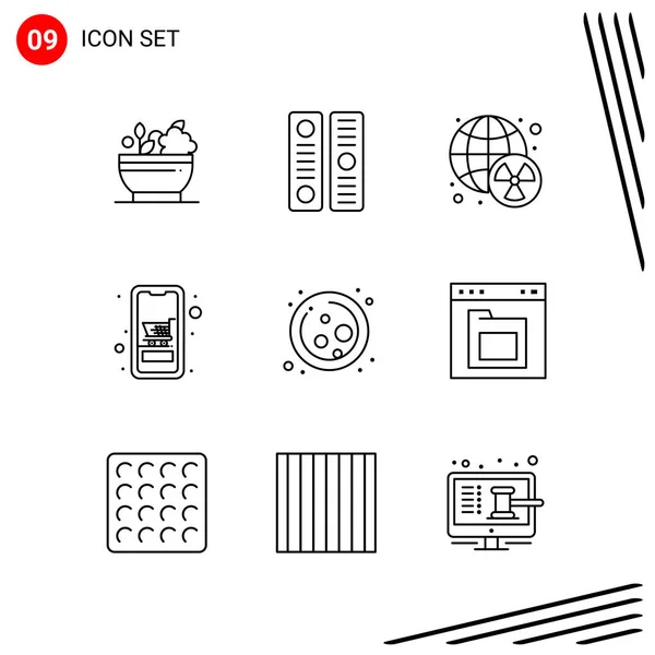 Conjunto Iconos Creativos Universales Simplemente Vector Ilustraciones Para Aplicaciones Web — Vector de stock