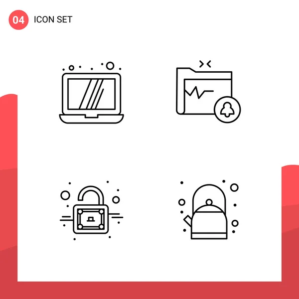 Set Universal Creative Icons Simply Vector Illustrations Web Mobile Apps — Stock Vector