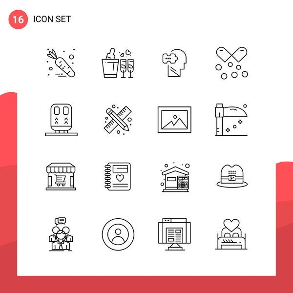 Conjunto Iconos Creativos Universales Simplemente Vector Ilustraciones Para Aplicaciones Web — Vector de stock