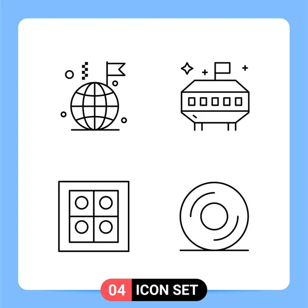 Set Universal Creative Icons Simply Vector Illustrations Web Mobile Apps — Stock Vector