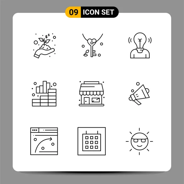 Conjunto Iconos Creativos Universales Simplemente Vector Ilustraciones Para Aplicaciones Web — Vector de stock