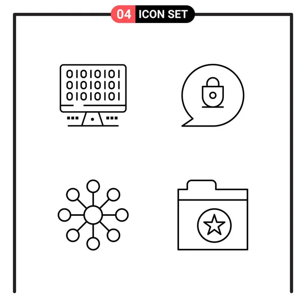 Set Universal Creative Icons Vector Illustration — Stock Vector