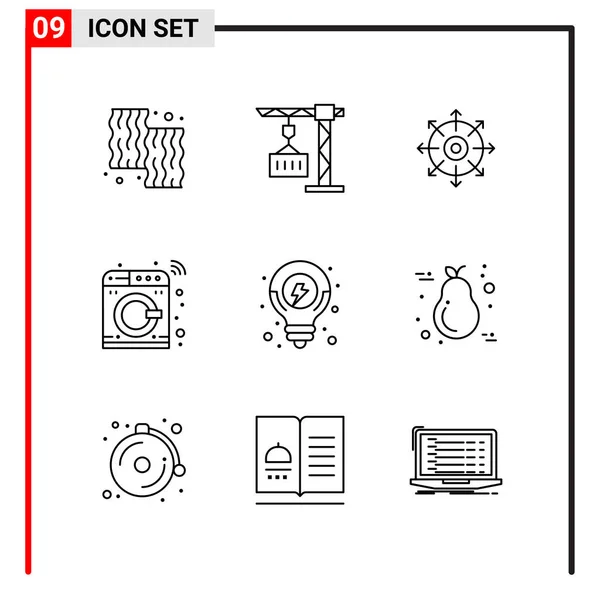 Set Universal Creative Icons Simply Vector Illustrations Web Mobile Apps — Stock Vector