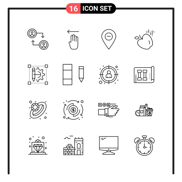 Conjunto Iconos Creativos Universales Simplemente Vector Ilustraciones Para Aplicaciones Web — Vector de stock