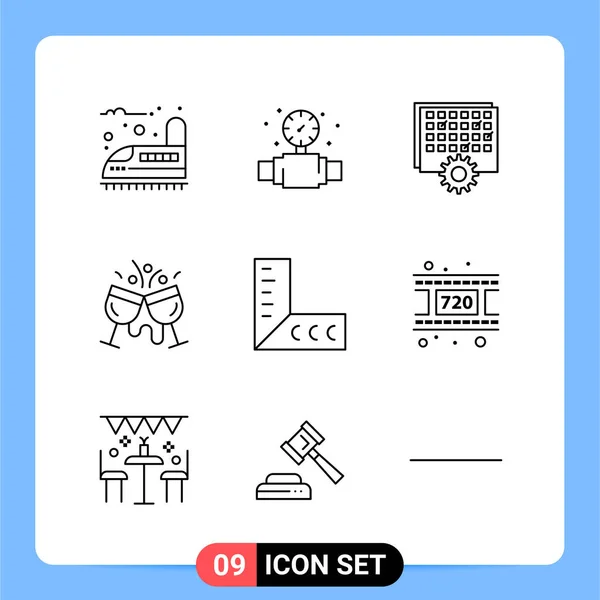 Conjunto Iconos Creativos Universales Simplemente Vector Ilustraciones Para Aplicaciones Web — Archivo Imágenes Vectoriales