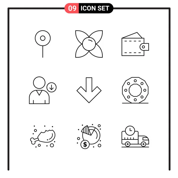 Conjunto Iconos Creativos Universales Simplemente Vector Ilustraciones Para Aplicaciones Web — Archivo Imágenes Vectoriales