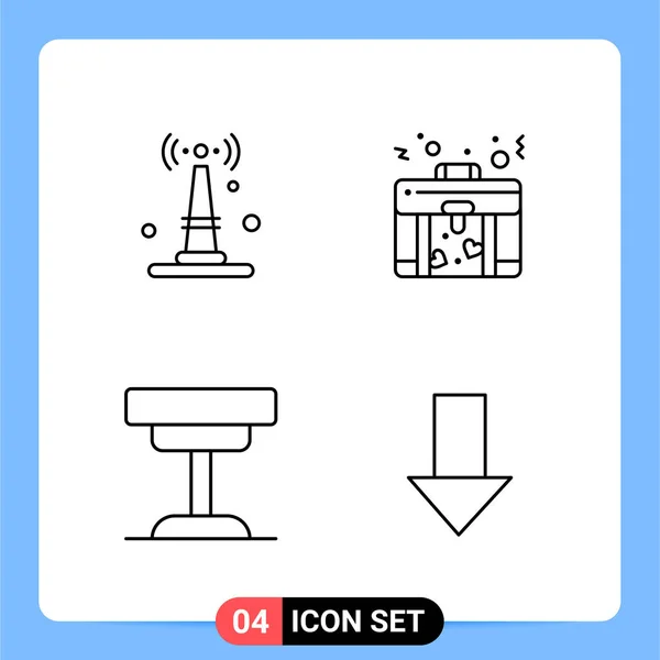 Set Universal Creative Icons Simply Vector Illustrations Web Mobile Apps — Stock Vector