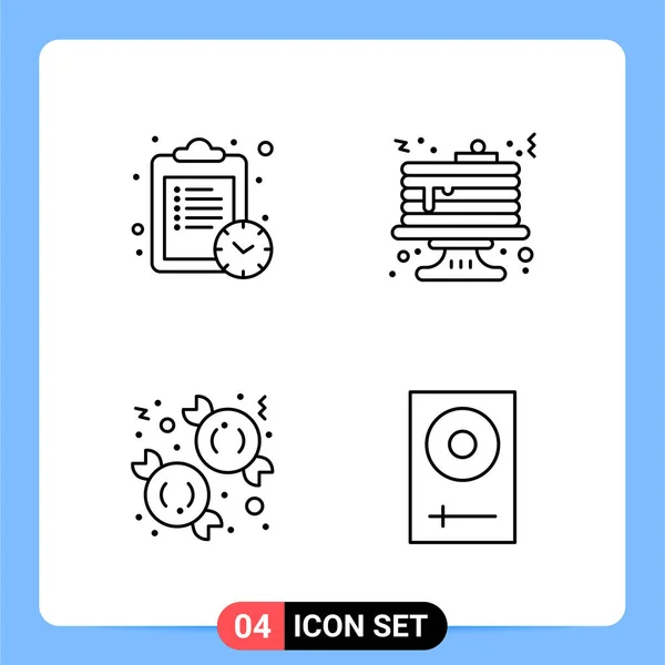 Conjunto Iconos Creativos Universales Simplemente Vector Ilustraciones Para Aplicaciones Web — Archivo Imágenes Vectoriales