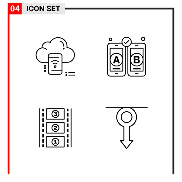 Set Universeller Kreativer Symbole Einfach Vektorillustrationen Für Web Und Mobile — Stockvektor