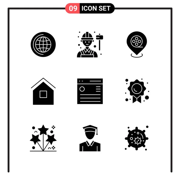 Conjunto Iconos Creativos Universales Simplemente Vector Ilustraciones Para Aplicaciones Web — Archivo Imágenes Vectoriales