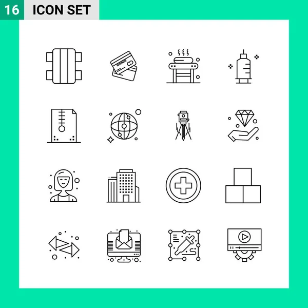 Conjunto Iconos Creativos Universales Simplemente Vector Ilustraciones Para Aplicaciones Web — Vector de stock