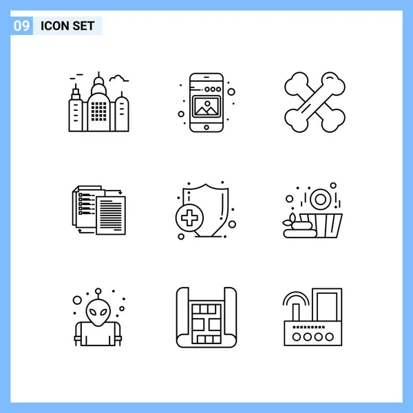 Conjunto Iconos Creativos Universales Ilustración Vectorial — Archivo Imágenes Vectoriales