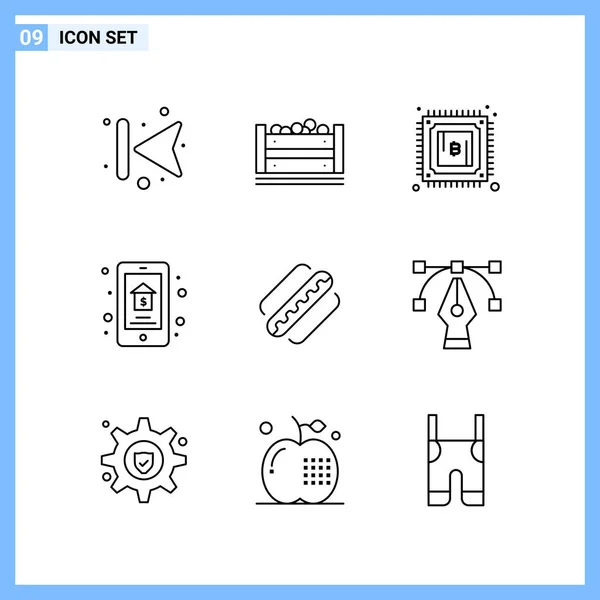 Conjunto Iconos Creativos Universales Simplemente Vector Ilustraciones Para Aplicaciones Web — Archivo Imágenes Vectoriales