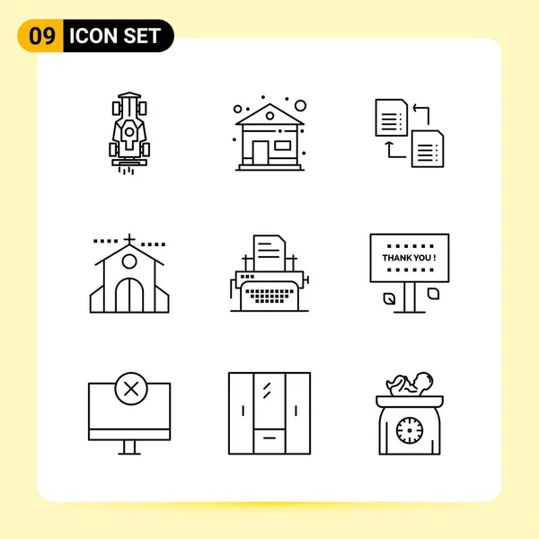 Conjunto Iconos Creativos Universales Simplemente Vector Ilustraciones Para Aplicaciones Web — Vector de stock