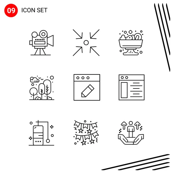 Conjunto Iconos Creativos Universales Simplemente Vector Ilustraciones Para Aplicaciones Web — Vector de stock