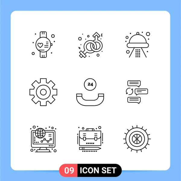 Conjunto Iconos Creativos Universales Simplemente Vector Ilustraciones Para Aplicaciones Web — Archivo Imágenes Vectoriales