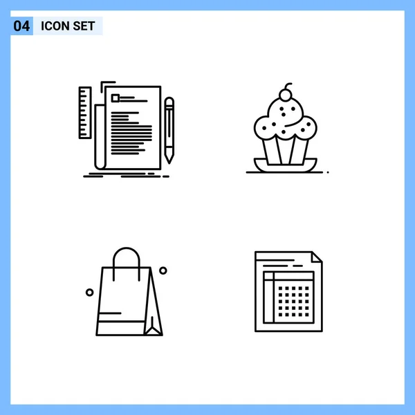 Conjunto Iconos Creativos Universales Simplemente Vector Ilustraciones Para Aplicaciones Web — Vector de stock