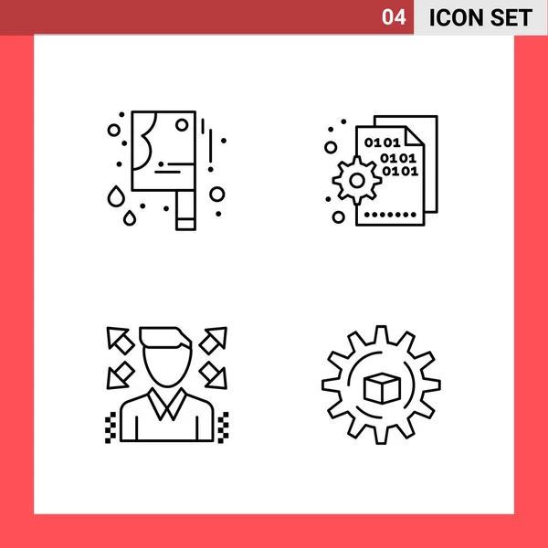 Conjunto Iconos Creativos Universales Simplemente Vector Ilustraciones Para Aplicaciones Web — Archivo Imágenes Vectoriales