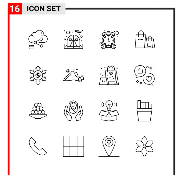 Set Dari Ikon Kreatif Universal Cukup Ilustrasi Vektor Untuk Aplikasi - Stok Vektor