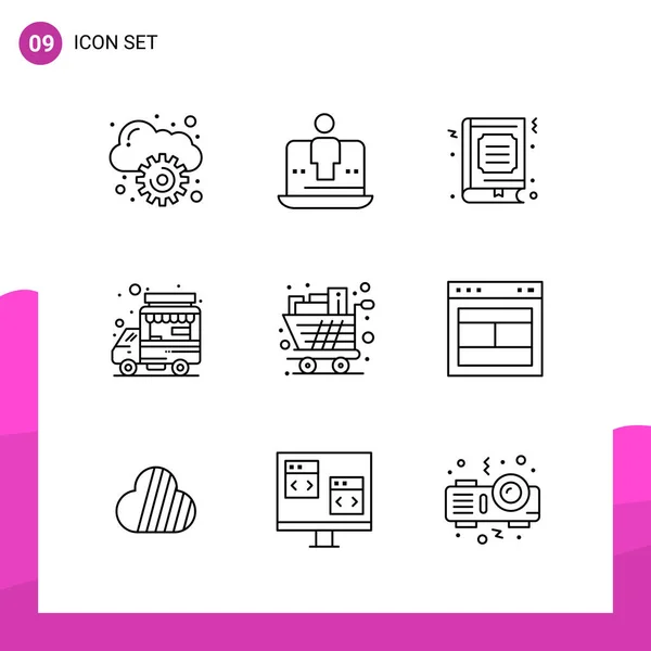 Conjunto Iconos Creativos Universales Simplemente Vector Ilustraciones Para Aplicaciones Web — Archivo Imágenes Vectoriales