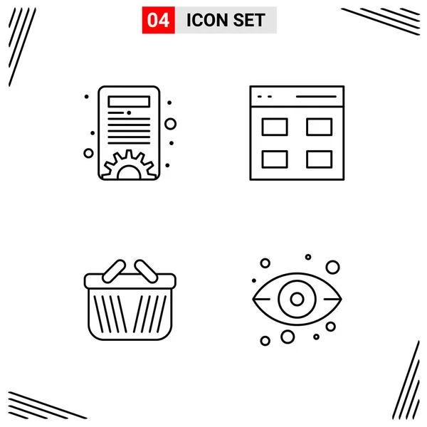 Conjunto Iconos Creativos Universales Simplemente Vector Ilustraciones Para Aplicaciones Web — Archivo Imágenes Vectoriales