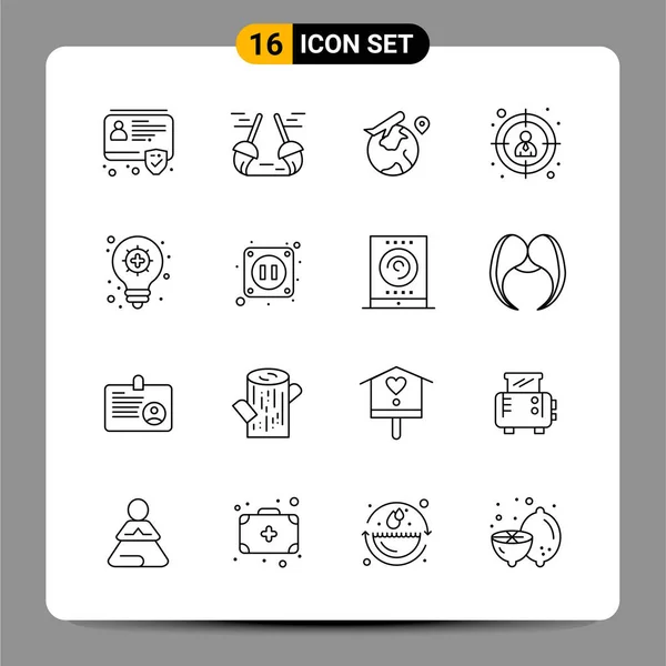 Set Dari Ikon Kreatif Universal Cukup Ilustrasi Vektor Untuk Aplikasi - Stok Vektor