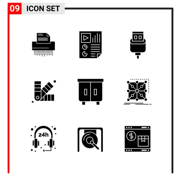 Set Universeller Kreativer Symbole Einfach Vektorillustrationen Für Web Und Mobile — Stockvektor