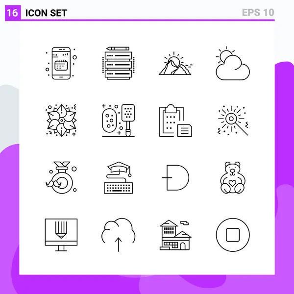 Conjunto Iconos Creativos Universales Simplemente Vector Ilustraciones Para Aplicaciones Web — Vector de stock