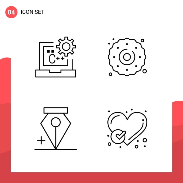 Conjunto Iconos Creativos Universales Simplemente Vector Ilustraciones Para Aplicaciones Web — Vector de stock