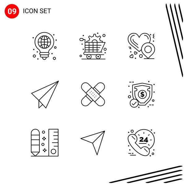 Conjunto Iconos Creativos Universales Simplemente Vector Ilustraciones Para Aplicaciones Web — Vector de stock