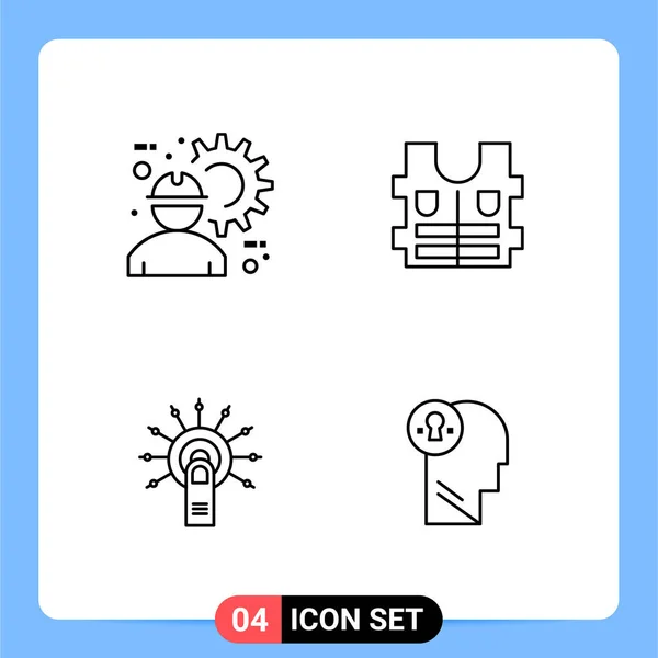 Conjunto Iconos Creativos Universales Simplemente Vector Ilustraciones Para Aplicaciones Web — Archivo Imágenes Vectoriales