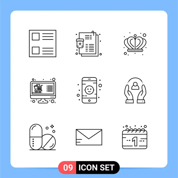 Conjunto Iconos Creativos Universales Simplemente Vector Ilustraciones Para Aplicaciones Web — Vector de stock