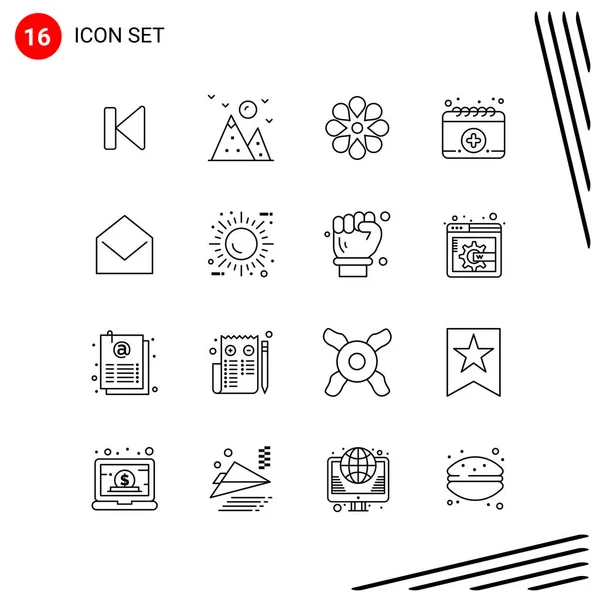 Conjunto de 16 iconos universales Vector de negocios — Archivo Imágenes Vectoriales