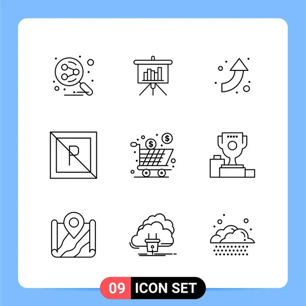 Set Dari Ikon Kreatif Universal Cukup Ilustrasi Vektor Untuk Aplikasi - Stok Vektor